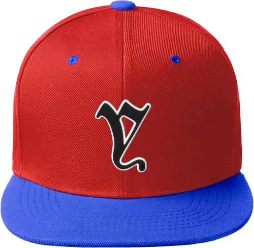 Vista 523 de Daxton Gorra clásica con visera de billete plano con letras del alfabeto inglés antiguo de la A a la Z