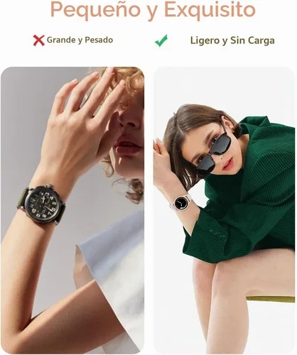 Vista 4 de Relojes inteligentes para mujer, reloj inteligente de seguimiento de actividad física para teléfonos Android/compatible con iPhone, reloj de mujer