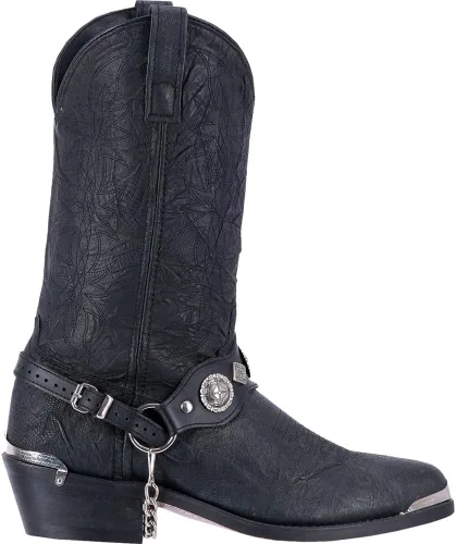 Vista 3 de Dingo Mens Suiter Round Toe Casual Botas Mid Calf - Negro