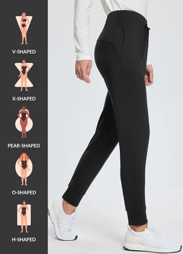Vista 3 de BALEAF Pantalones deportivos con forro polar para mujer, pantalones de senderismo de cintura alta, resistentes al agua, pantalones térmicos de esquí
