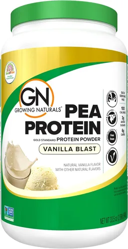 Vista 10 de Growing Naturals Polvo de proteína de guisante crudo, proteína vegana a base de plantas, BCAA, baja en carbohidratos, baja en azúcar, potencia
