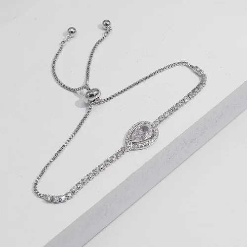 Vista 5 de UDYLGOON Aretes de lágrima de circonita cúbica, juego de joyas para novia, damas de honor, boda, fiesta, baile de graduación, Zirconia cúbica