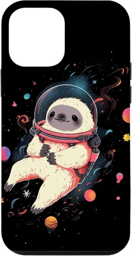 Vista 16 de Sloth Floating in Space Planets Stars Sloth Lover Case for iPhone 16