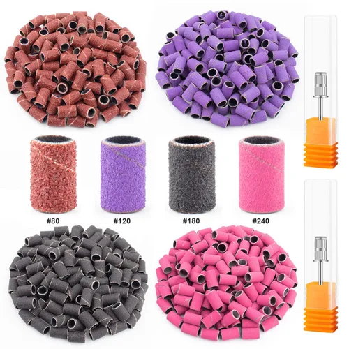 Vista 9 de Juego de bandas de lijado para taladro de uñas, portátil, juego de 3 colores gruesos de grano fino Efile Sand Set 80#120#180#240#, 2 piezas