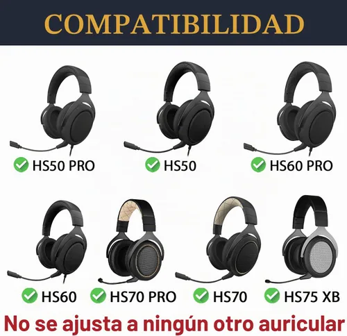 Vista 2 de SOULWIT Almohadillas de refrigeración para Corsair HS70 (Pro), HS60