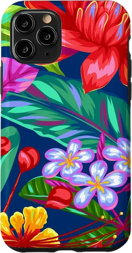 Vista 29 de Hawaiian Tropical Phone Case Yellow Red Hibiscus Plumeria Case for iPhone 17