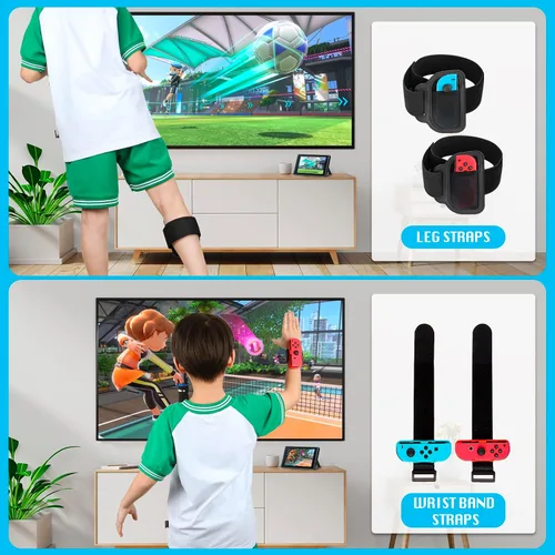 Vista 4 de JoyHood Switch Sports Accessories Bundle Compatible with SwitchSwitch OLED, 17-in-1 Family Sports Games Accessories Kit for Joy-Con Controller