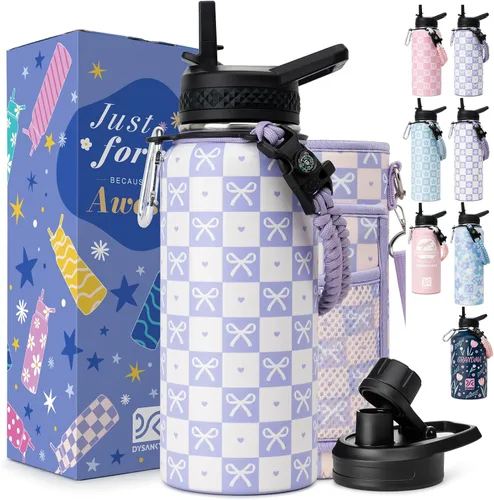 Vista 115 de DYSANKY Botella de agua aislada de 32 onzas, metal al vacío de acero inoxidable grueso, jarra de agua deportiva portátil para gimnasio y senderismo