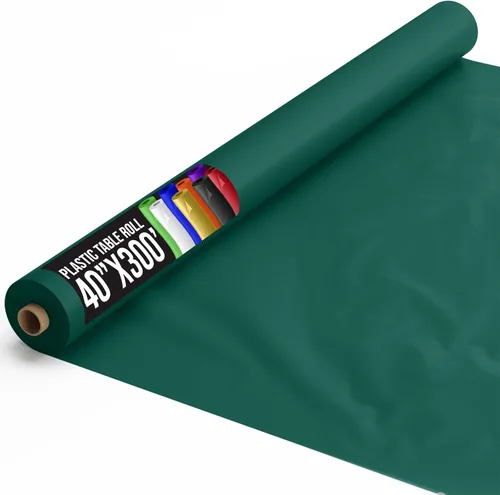 Vista 105 de Exquisito rollo de mantel de mesa de plástico aqua de Party Solids 4 piezas 40" X 300' Rollo de mantel de mesa de plástico - Rollos de mantel