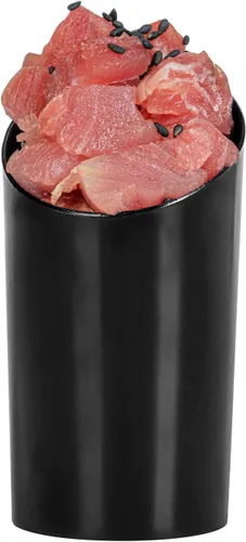 Vista 8 de Restaurantware Vasos de chupito de 3 onzas, 20 tazas redondas inclinadas, con acabado negro, vasos de chupito de plástico desechables para servir