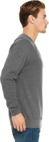 Vista 24 de Bella Canvas Sudadera de forro polar de esponja con cuello redondo (3901), Gris oscuro (Dark Grey Marble Fleck), M
