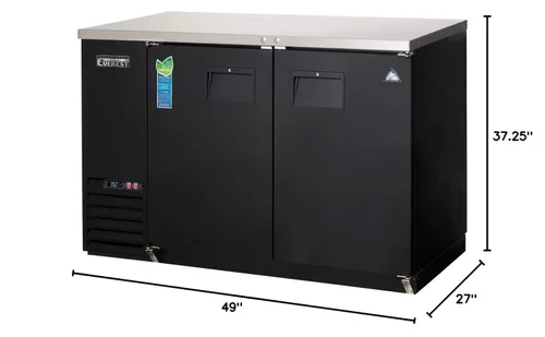Vista 2 de EBB48-24 Gabinete enfriador de barra trasera 2 puertas sólidas, 115v, NSF - 13 pies cúbicos