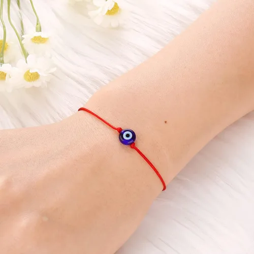 Vista 3 de 4 pulseras ajustables contra el mal de ojo, hechas a mano, joyería contra el mal de ojo, pulsera de protección contra el mal de ojo para mujer