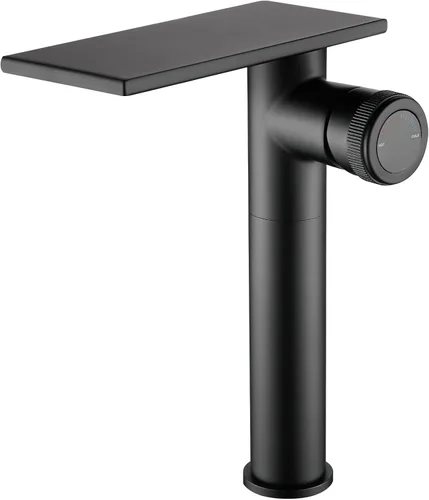 Vista 7 de becola Grifo Moderno de Lavabo de Baño, Grifo Alto para Lavabo de Baño, Grifo de Lavabo de Cuerpo en Níquel Cepillado, Grifo de Orificio Único