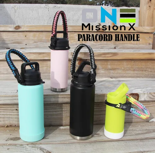 Vista 6 de One MissionX - Asa de cuerda paracord para botellas YETI Rambler de 46 onzas, 36 onzas, 26 onzas, 64 onzas, 18 onzas, 12 onzas, correa de transporte