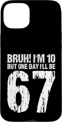 Vista 9 de Bruh I'm 10 But One-Day I'll Be 67 Retro 10th Birthday Kids Case for iPhone 17