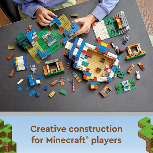 Vista 5 de LEGO Minecraft The Llama Village Farm House Toy Building Set 21188, idea de regalo de Minecraft para niños, niñas a partir de 9 años, crea una aldea