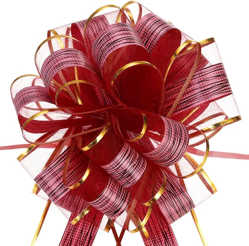 Vista 22 de MECCANIXITY 20 lazos grandes de organza de 7 pulgadas para envolver regalos, cintas de organza color negro para cestas de boda, regalos de fiesta