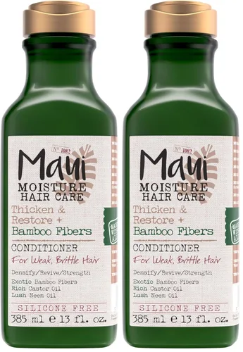 Vista 13 de Maui Moisture - Acondicionador fortalecedor y restaurador + fibras de bambú para suavizar cabello en transición o natural y renovar cabello