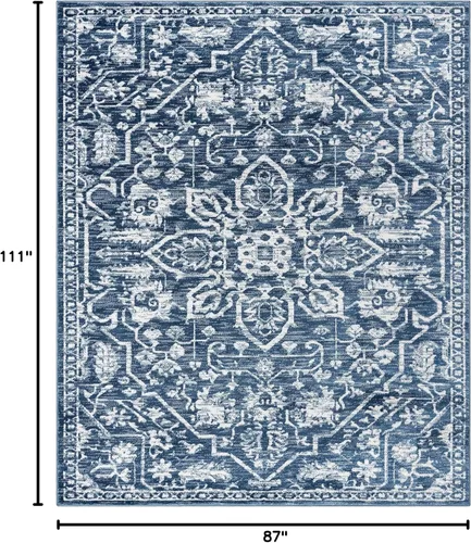 Vista 97 de Well Woven - Alfombra tejida estilo vintage con diseño de medallón, 68 x 120 cm