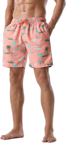 Vista 2 de Nonwe Traje de baño para hombre, de secado rápido, retro, suave, lavado con cordón