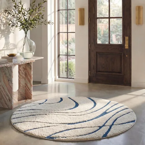 Vista 59 de Safavieh Florida Shag Collection - Alfombra de área de 2 x 3 pies, color crema/beige, diseño geométrico, felpa de 1.2 pulgadas de grosor, ideal