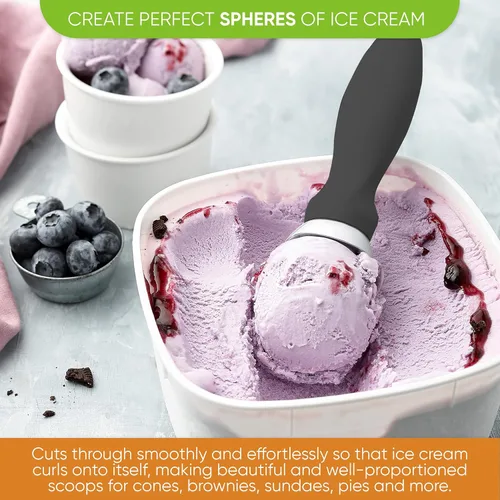 Vista 4 de Spring Chef - Cucharada de helado resistente con mango suave y cómodo, apta para lavavajillas, utensilio de cocina profesional de metal para yogur