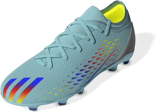 Vista 4 de adidas Tenis de fútbol unisex para niños X Speedportal3 para terreno firme Clear Aqua-power Blue-Solar Yellow