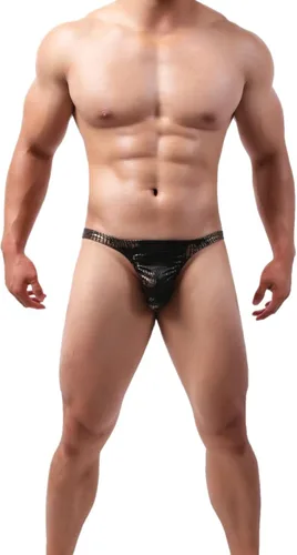 Vista 6 de MuscleMate 2022 Hot - Tanga para hombre, tanga brillante adornada con purpurina, ropa interior para hombre
