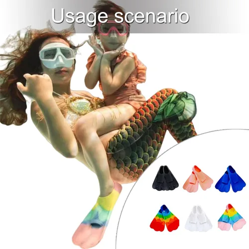 Vista 2 de High Elasticity Short Swim Flipper Soft Silicone Fins for Enhanced Stability Flexible Ankle Swimming Gear Silicone Texture