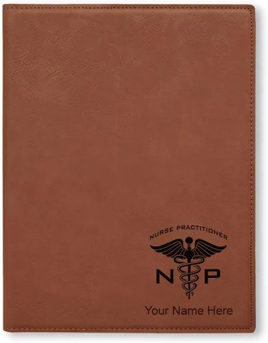 Vista 9 de Bloc de notas pequeño de 7 x 9 pulgadas, enfermera practicante NP, grabado personalizado incluido (negro con plata)