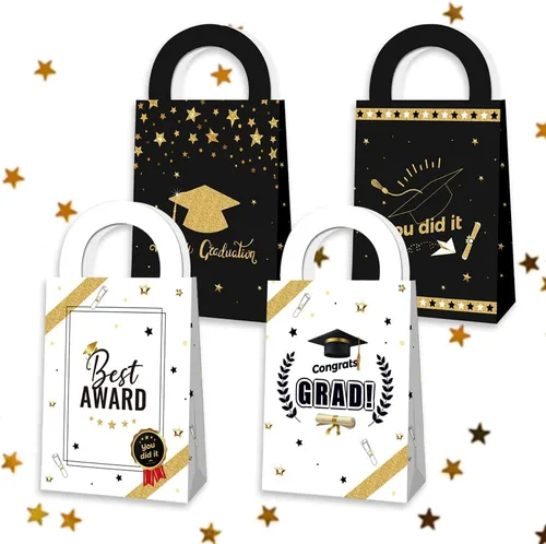Vista 5 de Threetols 12 bolsas de regalo de graduación 2026, bolsas de regalo de fiesta de graduación de clase 2026, bolsas de felicitaciones de graduación