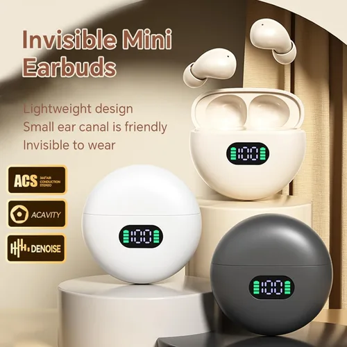 Vista 7 de Xmenha Mini auriculares invisibles inalámbricos Bluetooth auriculares auriculares auriculares para iPhone Android pequeños pequeños pequeños