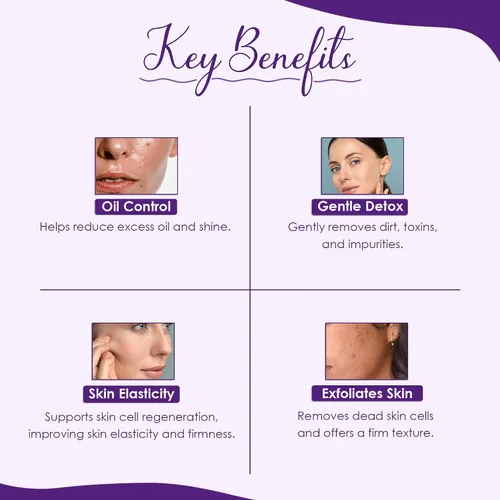 Vista 3 de minature Arcilla morada brasileña Rico en minerales para desintoxicar la piel Mascarilla facial de limpieza profunda Ideal para paquete facial