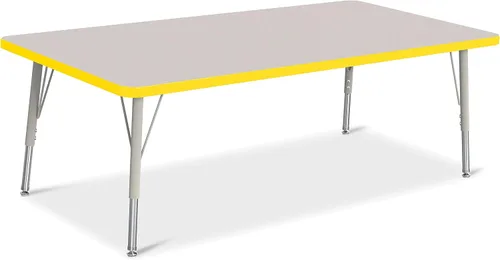 Vista 40 de Berries Mesa rectangular para actividades, altura E, Gris/Negro/Negro, 1