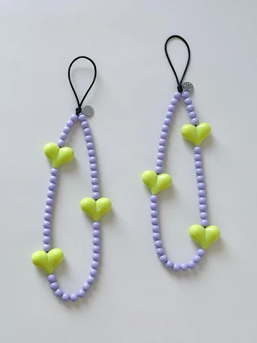 Vista 11 de Drawwind Correa con cuentas para teléfono con pulsera universal, cordón para teléfono celular lindo, pulsera de muñeca con cuentas, cadena de hilo