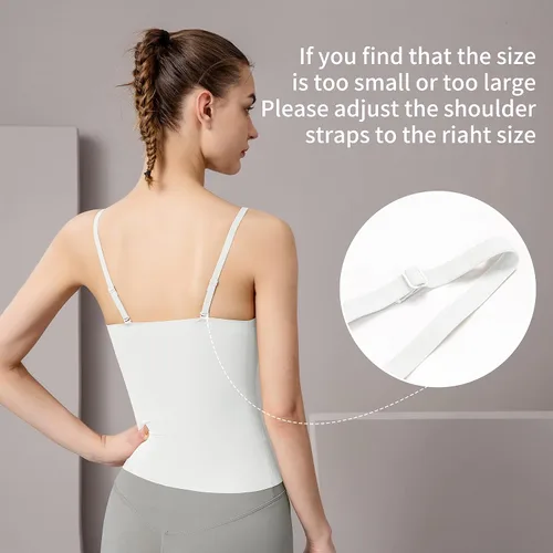 Vista 2 de Women's Fit Camisole with Built in Bra - Spaghetti Straps Camis Tank