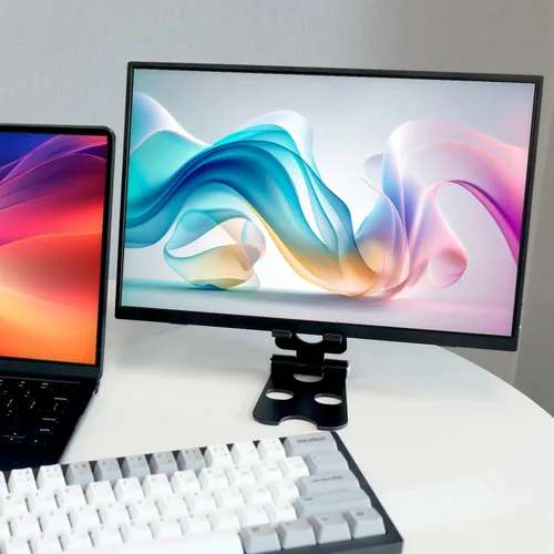 Vista 2 de Kado Soporte de tableta de aleación de aluminio para monitor portátil, soporte plegable para iPad ajustable, accesorios de escritorio de oficina