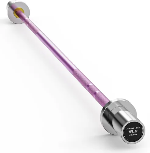 Vista 9 de PAPABABE Olympic Barbell, 4ft/6.5ft Straight Barbell for Strength Training and Technique Adjusting, 2 inch Womens Olympic Bar with Moderate Knurling
