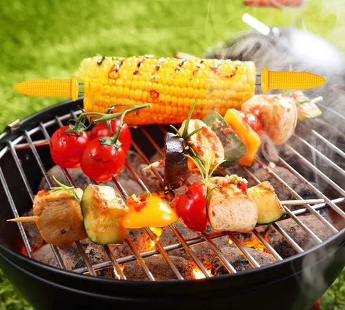 Vista 4 de 10 soportes para maíz – Brochetas de maíz en la mazorca, brochetas de acero inoxidable, brochetas de punta de maíz, herramienta de cocina