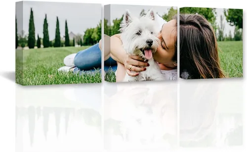 Vista 28 de DOARTDO Lienzo decorativo para pared, 3 paneles, impresiones en lienzo personalizadas con fotos familiares de tu boda, decoración del hogar listo