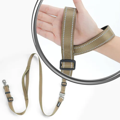 Vista 8 de Correa antideslizante para perro, correa y collar de entrenamiento resistente sin tirones con antienredos, mango acolchado e hilo reflectante