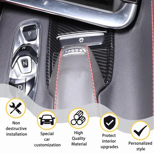 Vista 4 de CHEAYAR Cubierta de panel de palanca de cambios compatible con Chevrolet Corvette C8 2020-2023, interruptor antideslizante ESP de automóvil, sensor