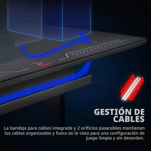 Vista 4 de Respawn 1048 Escritorio para juegos, escritorio de computadora de 48