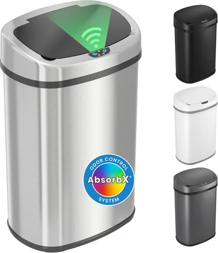 Vista 15 de iTouchless PUEDE DE BASURA AUTOMÁTICO DE 13 GALONES CON FILTRO DE ABSORTE DE OLOR Y BLOQUEO DE LA TAPA, PINDADOR DE BASURA DE COCINA DE SENSOR negro