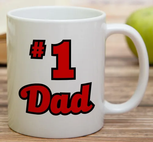 Vista 3 de Retreez - Taza divertida con texto en inglés "No. 1 Dad", 325 ml, tazas de cerámica, mensajes divertidos, sarcásticos, motivacionales, regalos