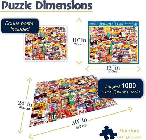 Vista 5 de White Mountain Puzzles Things I Ate As A Kid Collage Puzzle - Rompecabezas de 1000 piezas