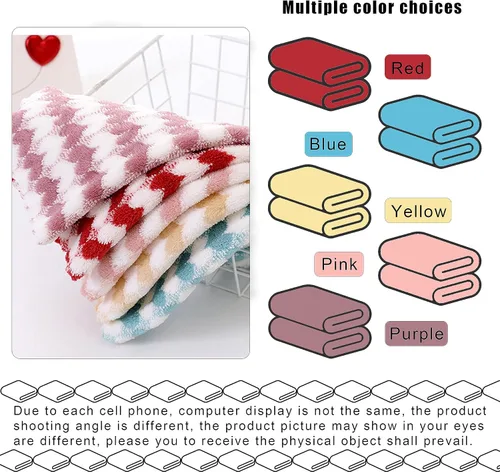 Vista 4 de Paquete de 10 paños de microfibra con forma de corazón para lavar la cara, toallas de limpieza altamente absorbentes, trapos de microfibra