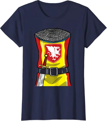 Vista 33 de Disfraz medieval de caballero de Halloween, camiseta para niños con espada de armadura, Negro, S