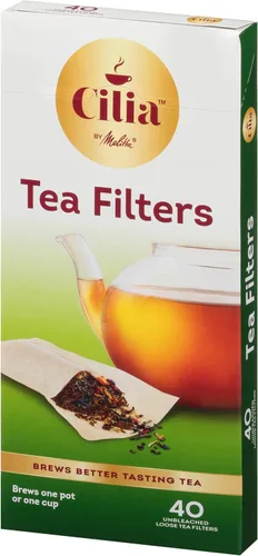 Vista 5 de Cilia by Melitta - Filtros de té, color blanco, 40 unidades (paquete de 6), 240 filtros totales, el embalaje puede variar